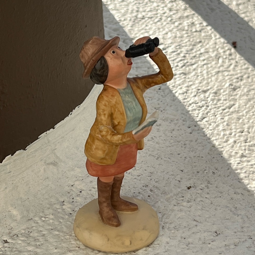 Goebel W Germany Lady  holding a book looking into binoculars RARE !